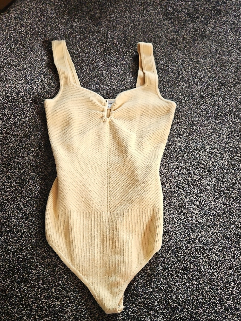 ABERCROMBIE Cream Ribbed Kids One-Piece Swimsuit